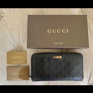 Gucci Guccissima Large Zip Travel Wallet - Excell… - image 1